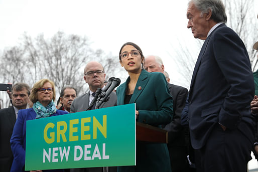 Public Banking could help answer the question of how the Green New Deal would be funded. Image courtesy of Wikimedia user Senate Democrats.