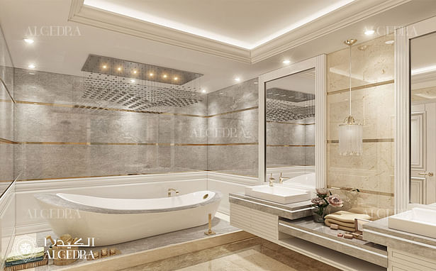 Bathroom design in modern villa