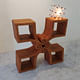 'Grip'solid bamboo sculptural console-table by J A NP A U L