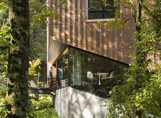 TreeHouse by LEVER Architecture. '7-story, 69-unit, multi-family apartment building located on a steep forested site on the Marquam Hill campus of the Oregon Health & Science University (OSHU) in Portland, OR.' Image courtesy of LEVER Archtitecture 