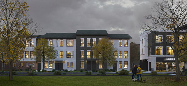 Renovated facades in Rail District