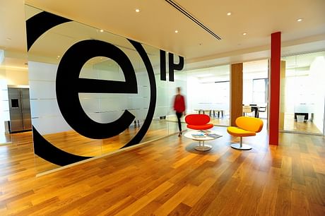 EIP Office TI... Front Lobby Logo Glass Wall