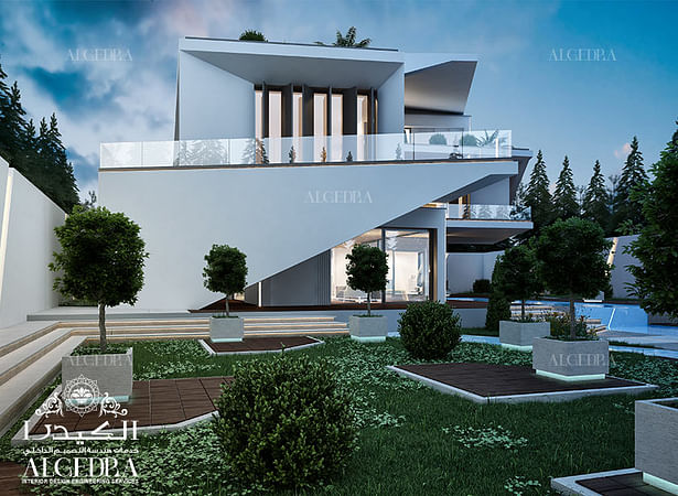 Luxury modern villa landscape design