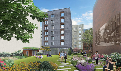 Rendering of the proposed Haven Green development. Image: Curtis + Ginsberg Architects, via <a href="https://www.havengreencommunity.nyc/">havengreencommunity.nyc</a>