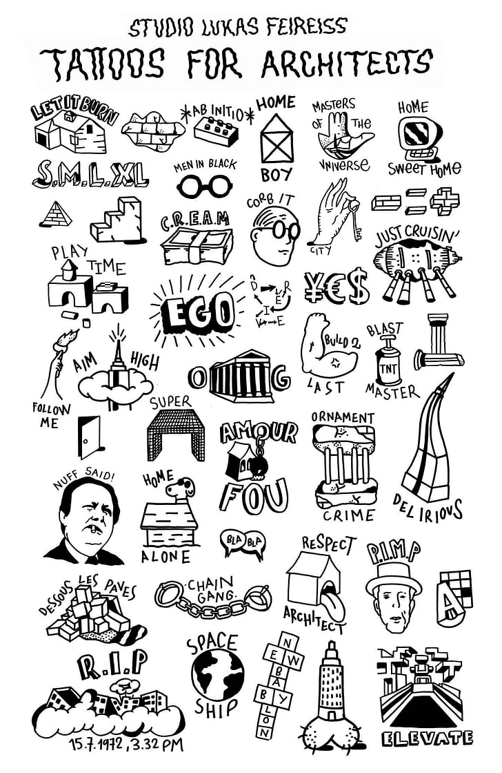 Tattoos for Architects. Image courtesy Lukas Feireiss.