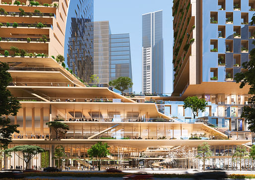 View of the marketplace and podium. Image courtesy of UNStudio.