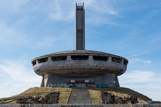 One of the Nonument Group's three interventions in 2019 will take place at the famous Buzludzha Monument in the mountains of Bulgaria, sitting derelict since the fall of Communism there three decades ago. Photo: Rob Schofield/<a href="https://www.flickr.com/photos/robschofield/30752723972/in/photostream/">Flickr</a>
