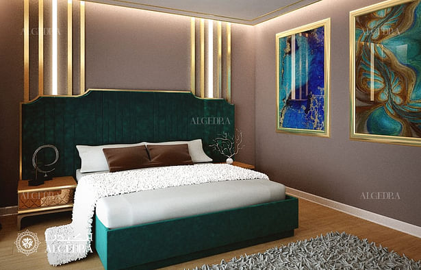 Guest bedroom design in modern villa