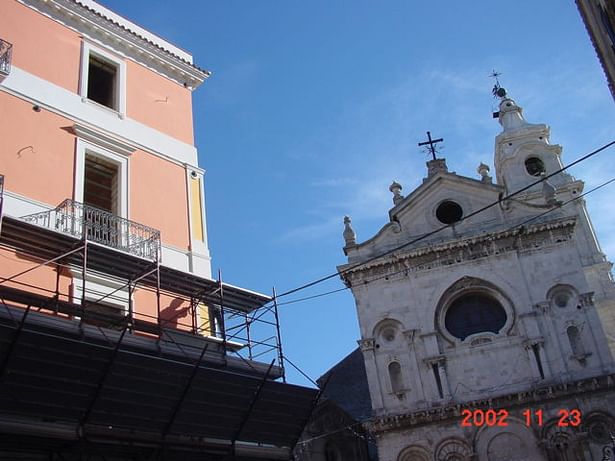 During the work of facade