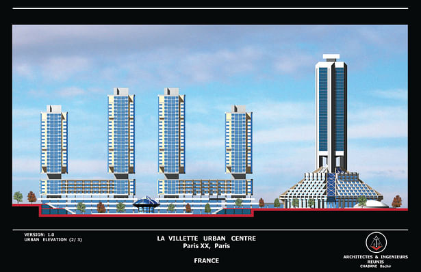 Urban Elevation - La Villette Urban Center, Paris XX, France.