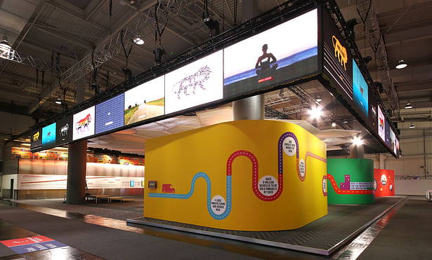 View of the display wall at the exhibition 
