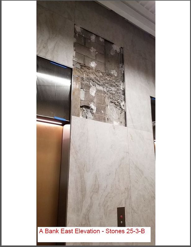 Elevator Bank stone installation