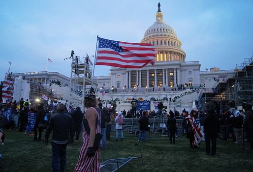 Storming of the United States Capitol on January 6, 2021. Photo: Tyler Merbler/<a href="https://www.flickr.com/photos/37527185@N05/50812356151/">Flickr</a>