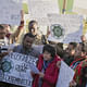 Representatives of the International Indian Treaty Council demonstrating during COP21. Credit: UN Climate Change / Flickr