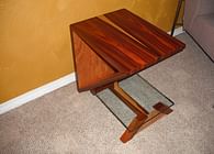 Rosewood End table Open Sides