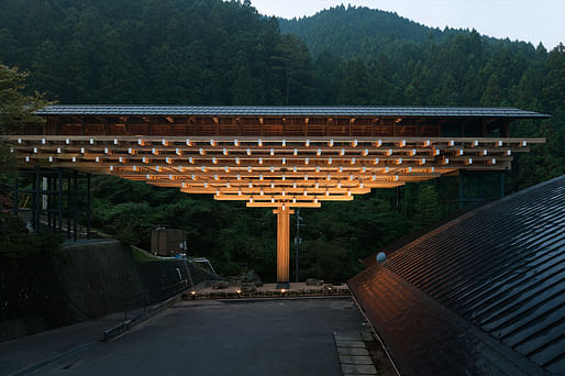 Yusuhara Wooden Bridge Museum, designed by Kengo Kuma. Photo © Takumi Ota Photography