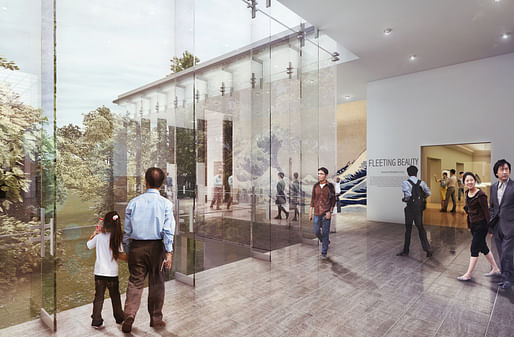 A new park lobby will improve circulation throughout the building and provide a visual link between the creative beauty of SAM's collection and the natural beauty of the park. Image courtesy of LMN Architects.