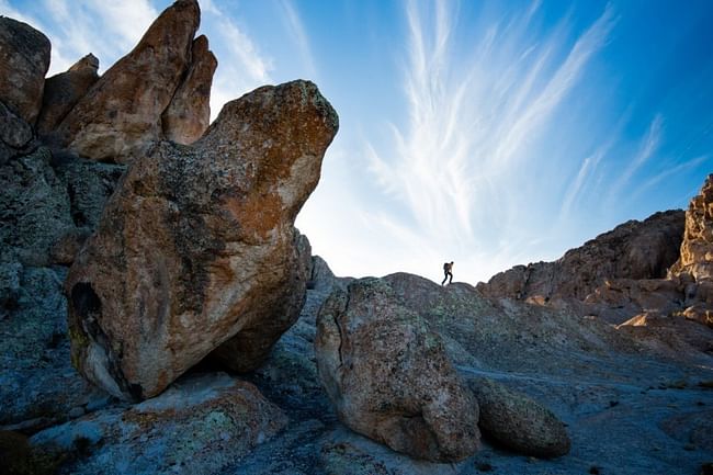 A hiker walks in the new national monument park, known as the Basin and Range taken last fall in Nevada. (Photo by Tyler Roemer)