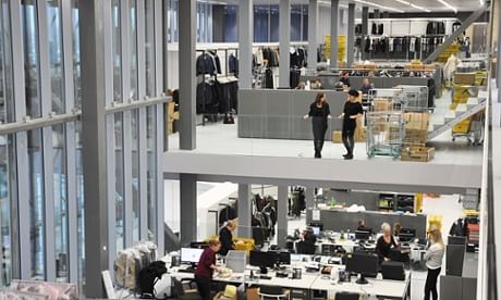 Staggered studios … the open-plan hall features split levels of offices and design departments. Photograph: OMA/G-Star Raw