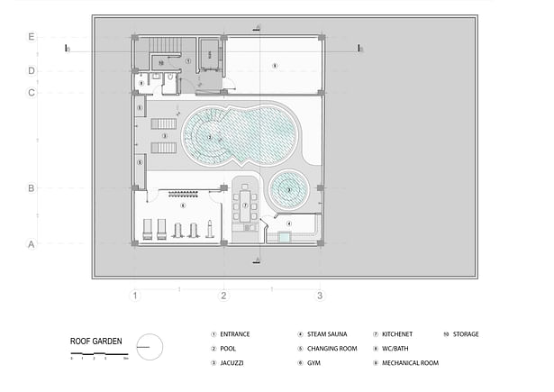 -2 floor plan (pool and gym)