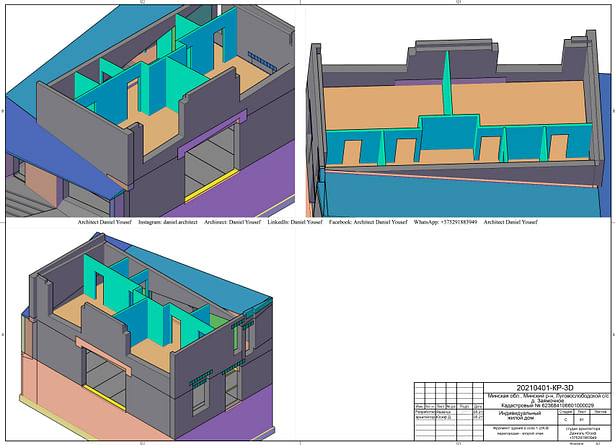 constructive 3D model of the second floor