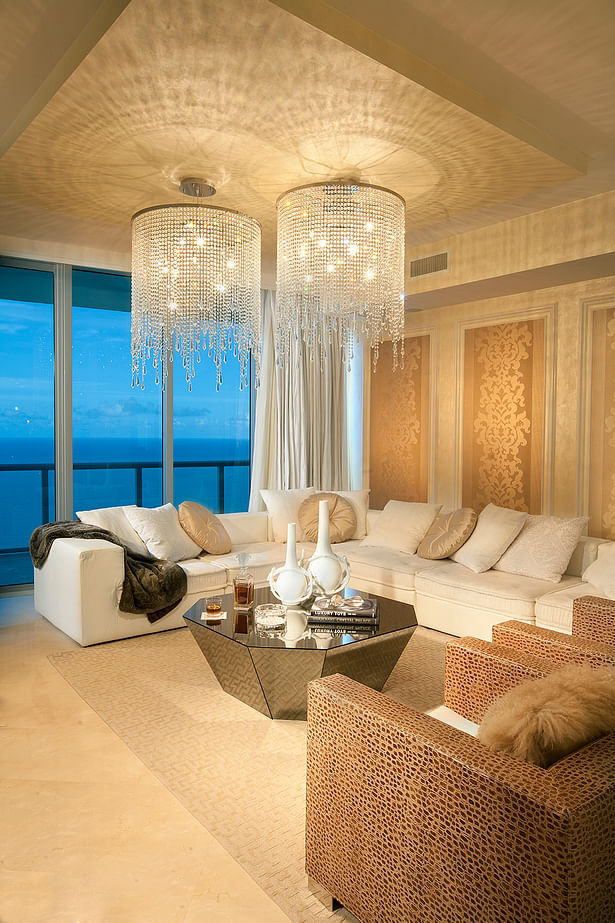 Living room - Residential Interior Design Project in Sunny Isles, Florida by DKOR Interiors