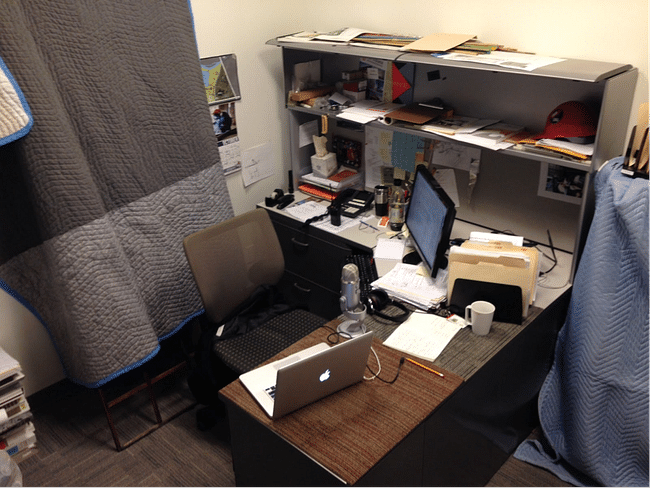 Donna's in-office recording space (image by Donna Sink).
