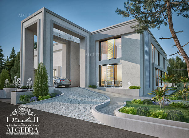 Luxury villa entrance exterior design