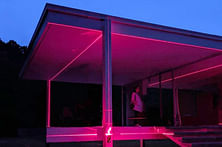 Mies' Farnsworth House to be awash in gridded lasers for this year's Chicago Architecture Biennial