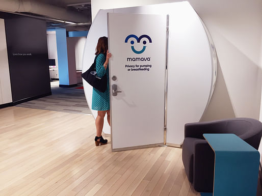 The lactation pods offer private spaces to breastfeed and pump breastmilk. Image courtesy of Mamava. 