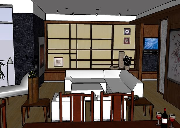 SD rendering of living room
