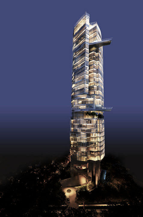 Ardmore 'Sculptura' residential tower in Singapore (in progress) by Carlos Zapata Studio. Image courtesy of Carlos Zapata Studio. 