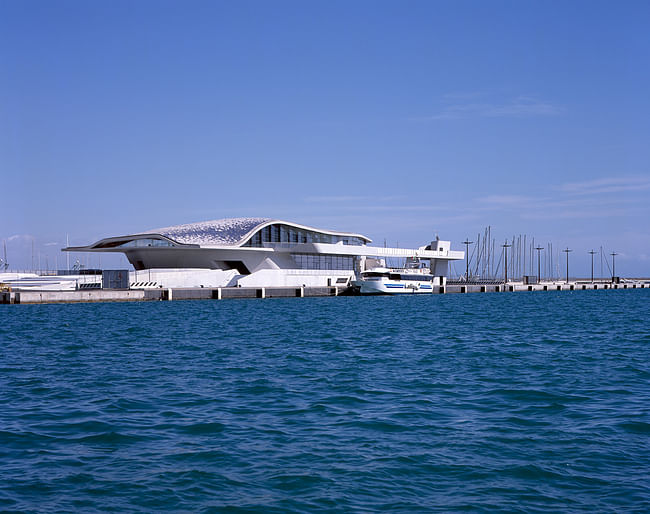 The terminal in context. Image credit: Helene Binet / courtesy of Zaha Hadid Architects