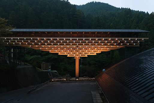 Kengo Kuma, Yusuhara Wooden Bridge Museum, 2010, Kochi, Japan. Photo: Takumi Ota.
