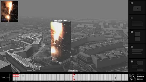 Data mapping of the Grenfell Tower fire. Image: Forensic Architecture.