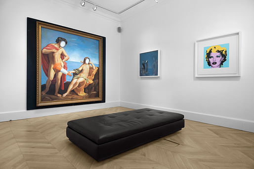 Installation view of “Banksy, Greatest Hits: 2002-2008”. Image courtesy of Lazinc.
