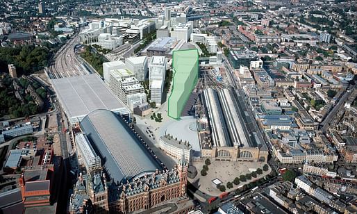 The site of the new Google headquarters between St. Pancras station and King's Cross. Image credit: Google