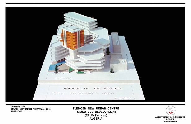 National Architecture Competition Project :Social Cultural Center Tlemcen (Algeria - 1986)