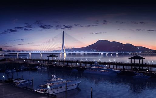 Danjiang Bridge by Zaha Hadid Architects, render by VA.