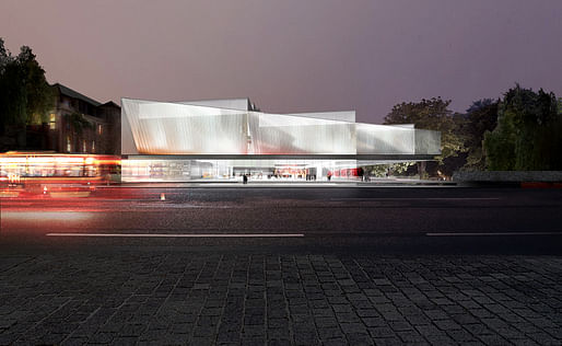 Adelaide Contemporary Nighttime View from North Terrace. © Diller Scofidio + Renfro and Woods Bagot