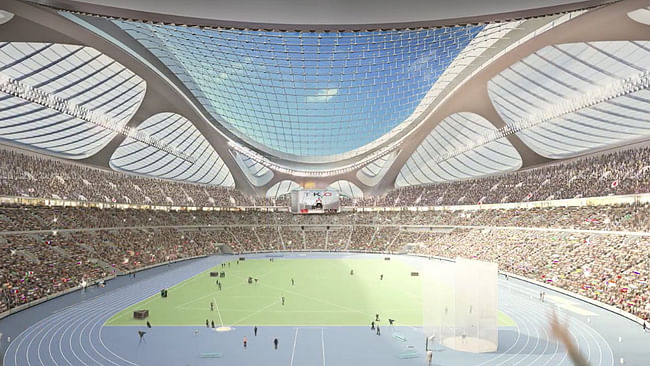 Screenshot from ZHA's 'New National Stadium Video Presentation'.