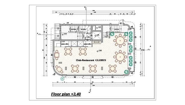 Plan club-restaurant the second level