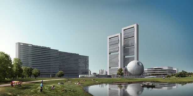 Building of United Nations in Vienna (Austria) was a design proposal for a competition back in 80′s.