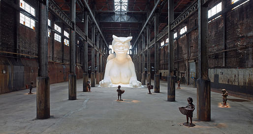 At the behest of Creative Time Kara E. Walker has confected: A Subtlety, or the Marvelous Sugar Baby, an Homage to the unpaid and overworked Artisans who have refined our Sweet tastes from the cane fields to the Kitchens of the New World on the Occasion of the demolition of the Domino Sugar...