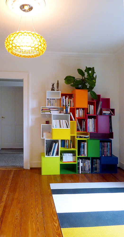 Home office - Custom multicolored Cubit bookcase