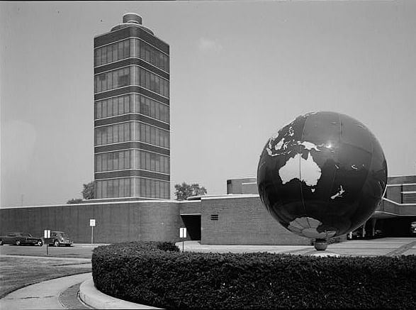 Exterior, viewed towards the east, of the Johnson Wax Headquarters Exterior, viewed towards the east, of the Johnson Wax Headquarters buildingthe project referenced in Wright's letter to Truslow. Image via Wikipedia.