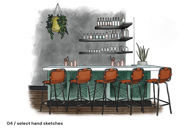 Hand Sketch | Restaurant Bar