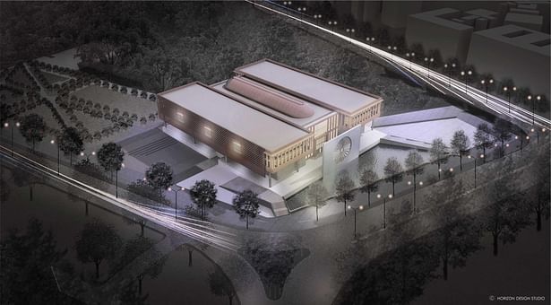 AERIAL CGI OF PROPOSED INDIAN NATIONAL WAR MUSEUM