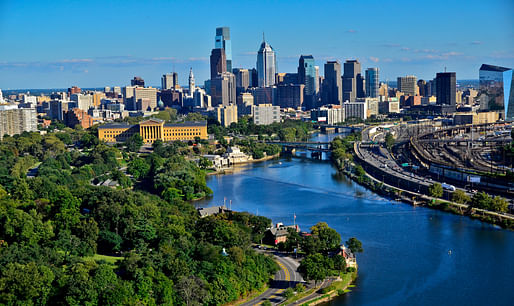 Philadelphia skyline, via philadelphiaift.org.