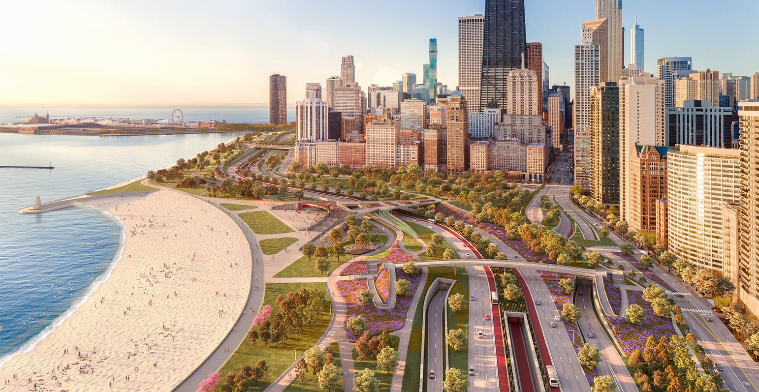 Chicago releases updated designs of the 'Revive the Drive' lakefront ...